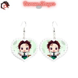 Boucles d’Oreilles Demon Slayer Coeur Tanjiro