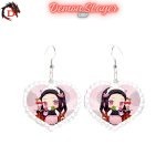 Boucles d’Oreilles Demon Slayer Coeur Nezuko Kawaii