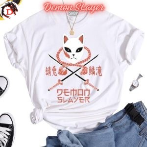 T-shirt Femme Demon Slayer Sabito Blanc