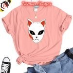 T-shirt Femme Demon Slayer Sabito Masque Rose