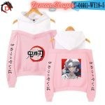 Sweat à Épaules Dénudées Demon Slayer Kimetsu Rose