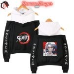 Sweat à Épaules Dénudées Demon Slayer Kimetsu Noir