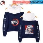 Sweat à Épaules Dénudées Demon Slayer Kimetsu Bleu Marine