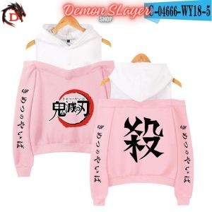 Sweat à Épaules Dénudées Demon Slayer Symbole Démoniaque