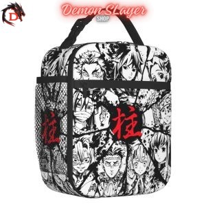 Sac à Repas Isotherme Demon Slayer Noir et Blanc