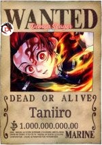 Poster Demon Slayer Avis de Recherche Tanjiro Souffle du Feu
