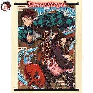 Poster Déroulant Demon Slayer Nezuko Tanjiro avec le masque de Sabito