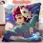 Housse de Coussin Demon Slayer Tanjiro Masque de Sabito Souffle de l’Eau