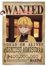 Poster Demon Slayer Avis de Recherche Zenitsu Agatsuma