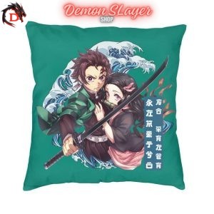 Housse de Coussin Demon Slayer Nezuko et sa Soeur Kawaii