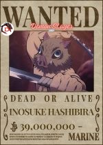 Poster Demon Slayer Avis de Recherche Inosuke Hashibara Tête de Cochon
