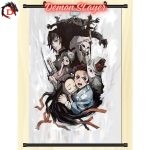Poster Déroulant Demon Slayer Tanjiro et ses Amis Apeuré