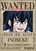 Poster Demon Slayer Avis de Recherche Inosuke