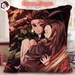 Housse de Coussin Demon Slayer Tanjiro Portant sa Soeur