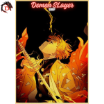 Poster Demon Slayer Zenitsu Agatsuma avec des Eclairs