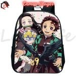 Sac à Dos Demon Slayer Tanjiro et Nezuko avec un Bouquet de Fleur