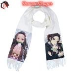 Écharpe Demon Slayer Blanche Nezuko et Tanjiro Réunis